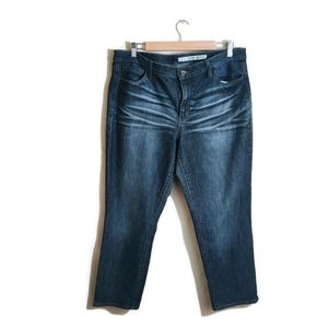 DKNY Jeans Women's Dark Blue Scrunched Mid Rise Cropped Stretchy Capri Jeans 14